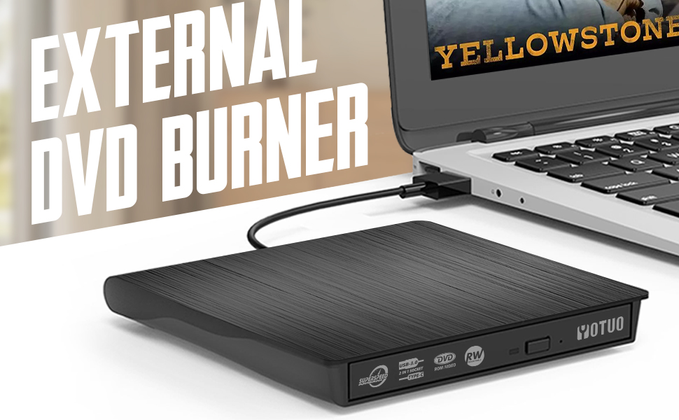 Amazon.com: YOTUO External CD/DVD Drive, Portable USB 3.0 & USB-C